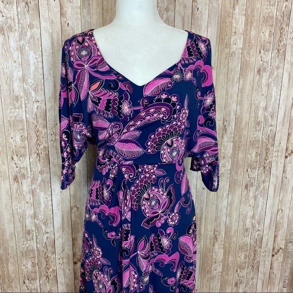 Trina Turk‎ Paisley Print Faux Wrap Jersey Dress - Picture 5 of 16